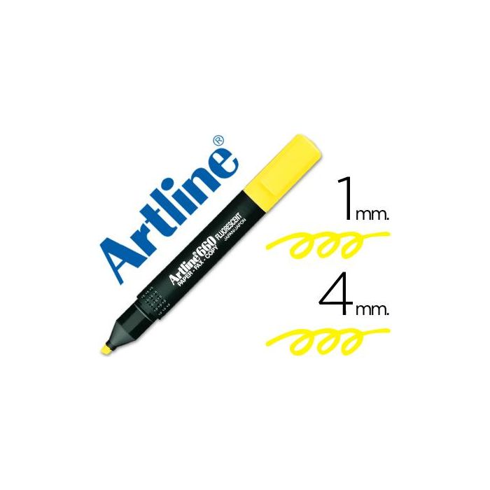 Rotulador Artline Fluorescente Ek-660 Amarillo Punta Biselada 12 unidades