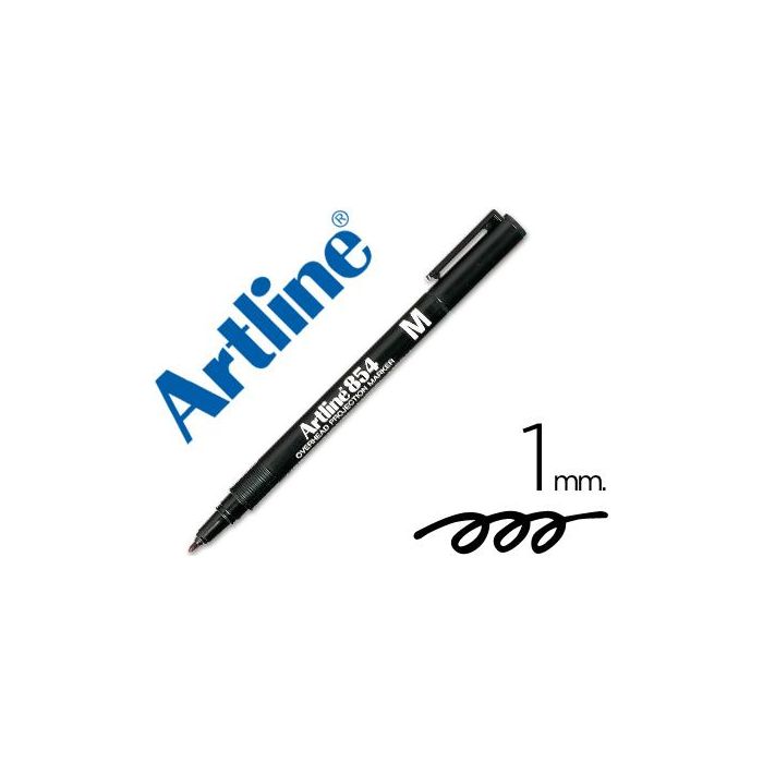 Rotulador Artline Retroproyeccion Punta Fibra Permanente Ek-854 Negro -Punta Redonda 1 mm 12 unidades