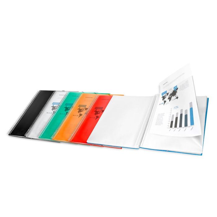 Carpeta Liderpapel Escaparate Con Espiral 20 Fundas Polipropileno Din A5 Negro Opaco 8