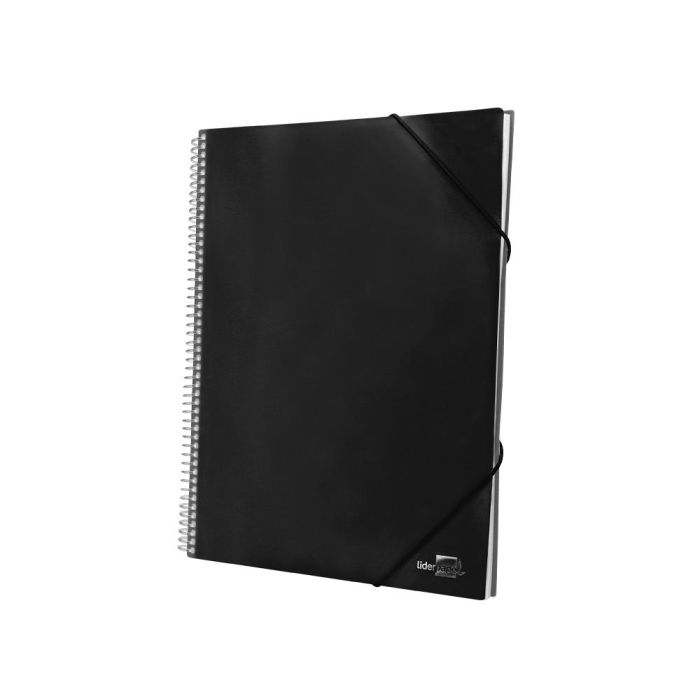 Carpeta Liderpapel Escaparate Con Espiral 20 Fundas Polipropileno Din A5 Negro Opaco 2