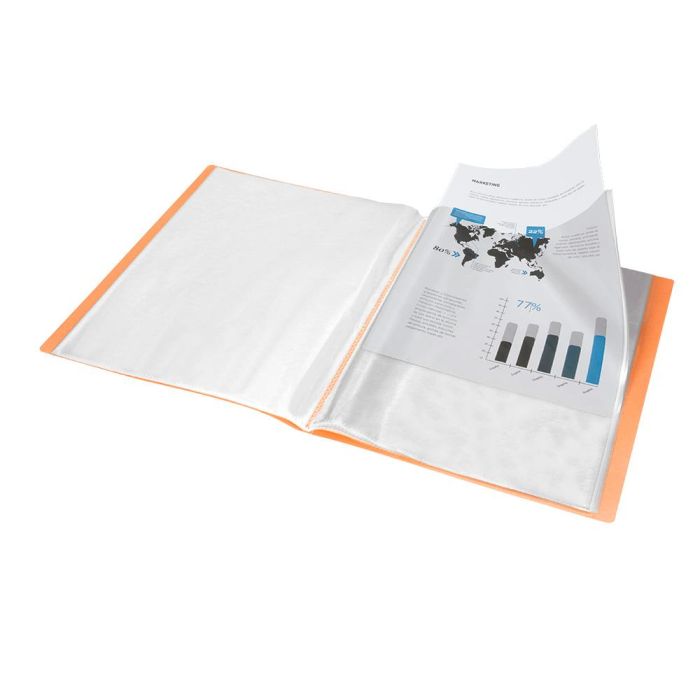 Carpeta Liderpapel Escaparate 20 Fundas Polipropileno Din A4 Naranja Fluor Opaco 6