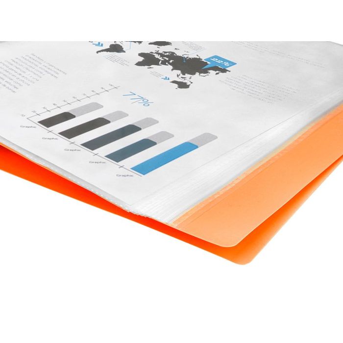 Carpeta Liderpapel Escaparate 20 Fundas Polipropileno Din A4 Naranja Fluor Opaco 7