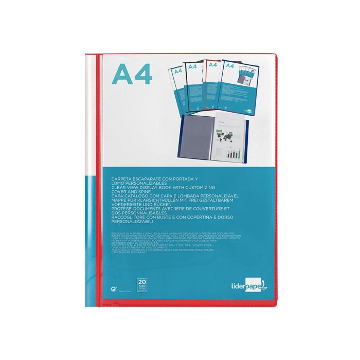 Carpeta Liderpapel Personaliza 20 Fundas Canguro Polipropileno Din A4 Rojo Translucido Portada Y Lomo 1 Carpeta Liderpapel Personaliza 20 Fundas Canguro Polipropileno Din A4 Rojo Translucido Portada Y Lomo 1