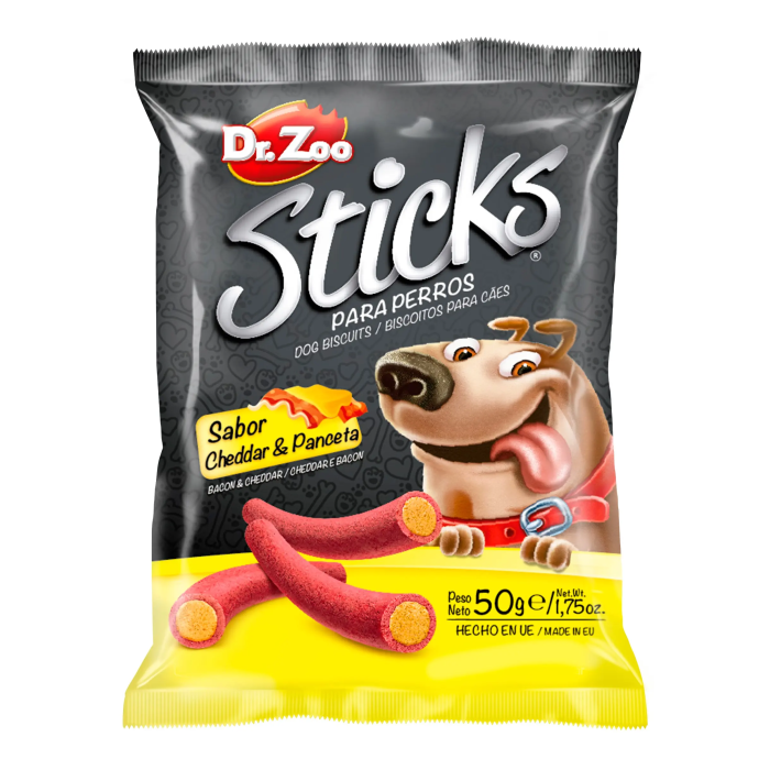 Dr Zoo Perro Sticks Cheddar Y Panceta 12x50 gr