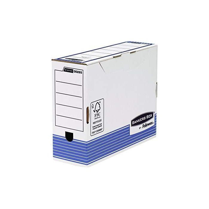 Fellowes Caja de archivador blanco y azul definitivo automático a4, 100mm (pack de 10 unidades)