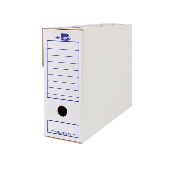 Caja Archivo Definitivo Liderp Apel Folio Prolongado Carton 100% Reciclado 340 gr-M2 Lomo 116 mm Color Blanco 388x116X275 M 10 unidades 4