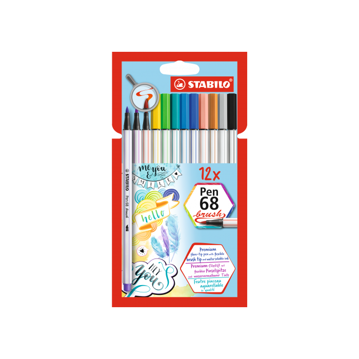 Set de Rotuladores Stabilo Pen 68 Brush 12 Piezas Multicolor