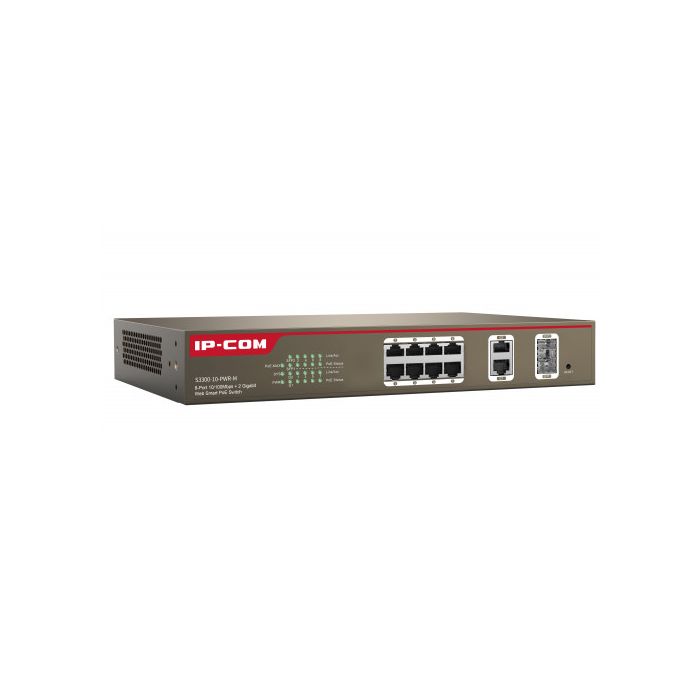 IP-COM Networks S3300-10-PWR-M switch Gestionado L2 Fast Ethernet (10/100) Gris Energía sobre Ethernet (PoE)