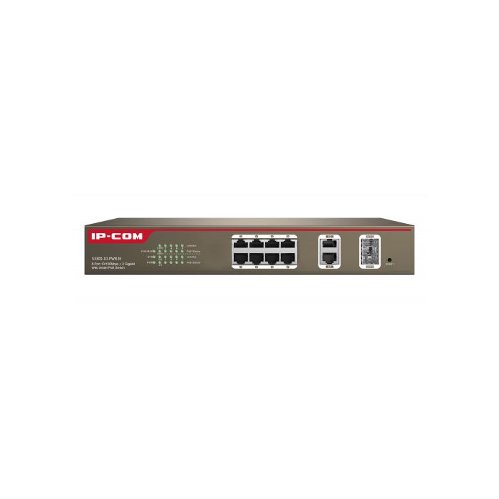 IP-COM Networks S3300-10-PWR-M switch Gestionado L2 Fast Ethernet (10/100) Gris Energía sobre Ethernet (PoE) 2