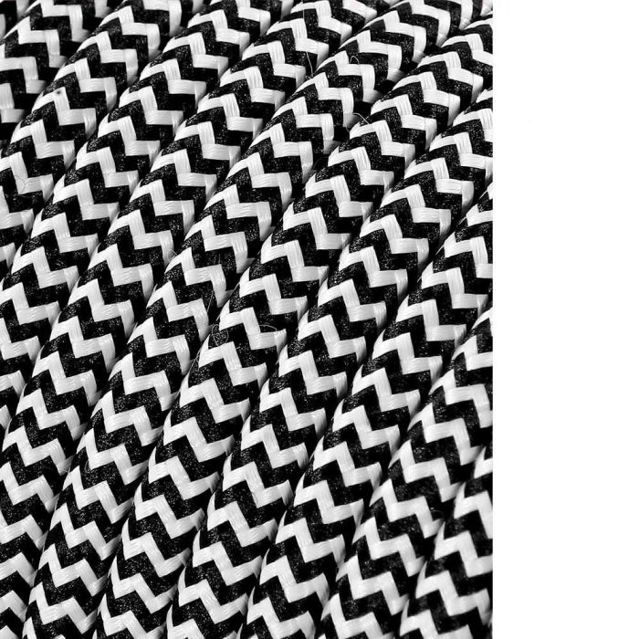 Edm Carrete cable cordón tubular H03VV-F 2x0,75 mm² rallado blanco/negro 25 m