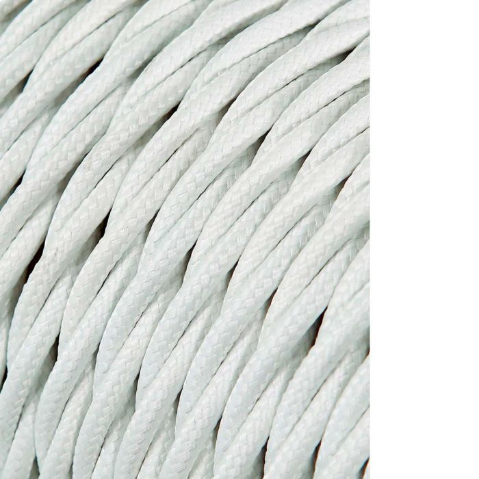 Edm Carrete cable textil trenzado H03VV-F 2 x 0,75 mm² blanco 25 m