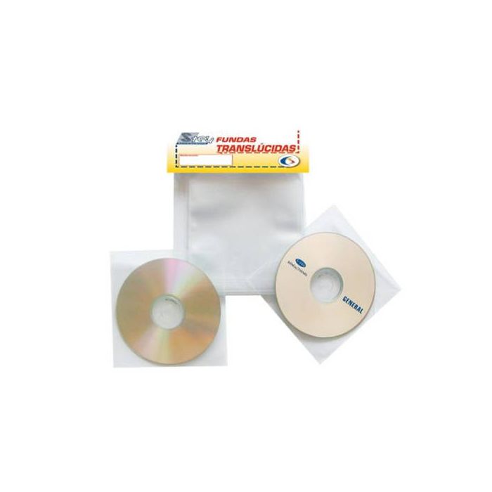 Pack de 100 Fundas Cd-Dvd Pp Transparente No Adhesivas con Solapa 3L 10297