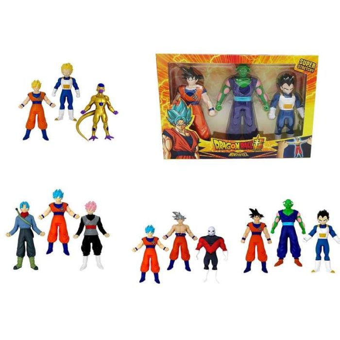 Figura Estirable Monsterflex Dragon Ball Pack De 3.Estruja, retuerce y estira tus personajes de Dragon Ball. 25x16x4 cm - Modelos surtidos 3