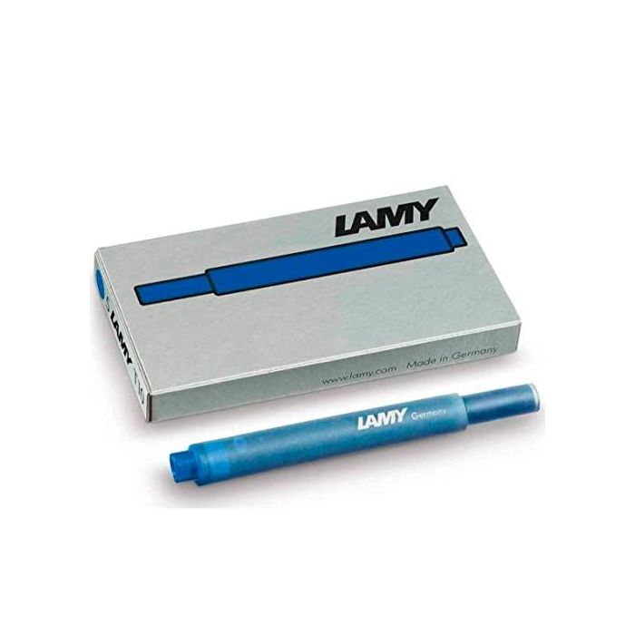 Lamy cartucho t10 blue recambio 825 para pluma tinta azul caja 5u