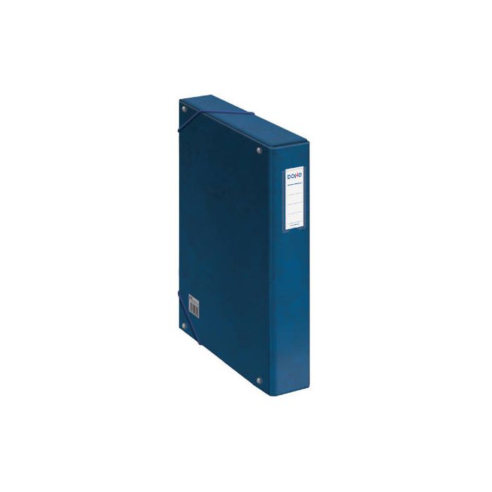Cajas de Proyectos Cartón Forrado Lomo de 5 Cm Azul con Etiqueta 245X350X50 Dohe 09728