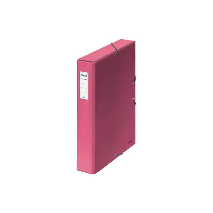 Cajas de Proyectos Cartón Forrado Lomo de 5 Cm Rosa con Etiqueta 245X350X50 Dohe 10362
