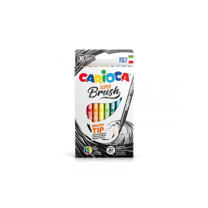 Carioca Rotulador super brush punta pincel colores - caja de 10