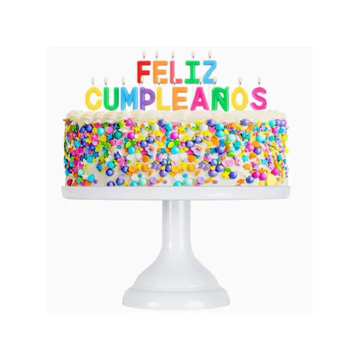 Oh Yeah Vela con 15 letras "feliz cumpleaños" 2,8cm multicolor
