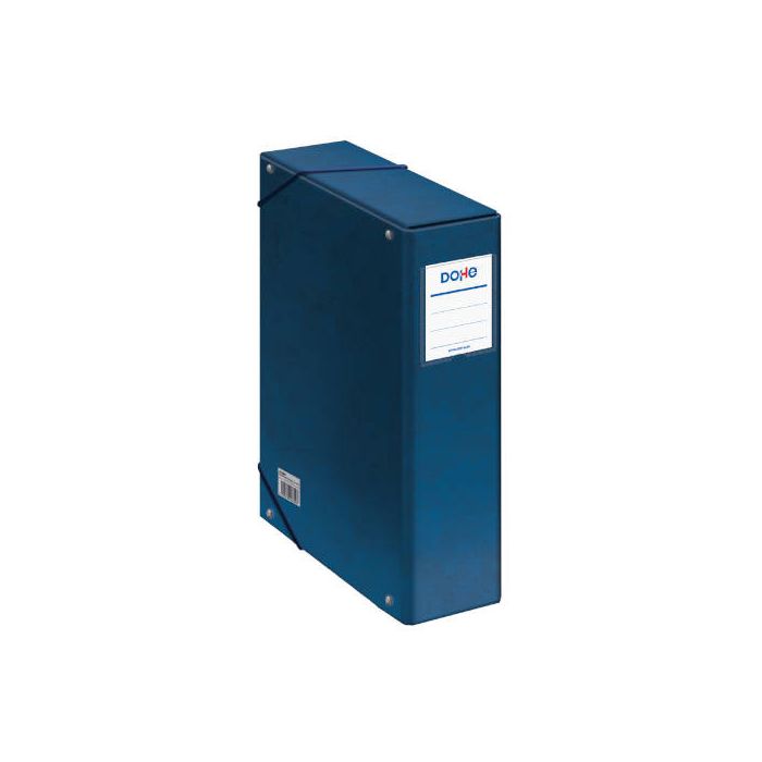 Cajas de Proyectos Cartón Forrado Lomo de 9 Cm Azul con Etiqueta 245X350X90 Dohe 09744