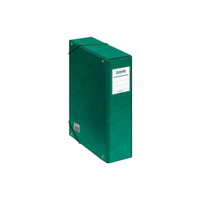 Cajas de Proyectos Cartón Forrado Lomo de 9 Cm Verde con Etiqueta 245X350X90 Dohe 09746