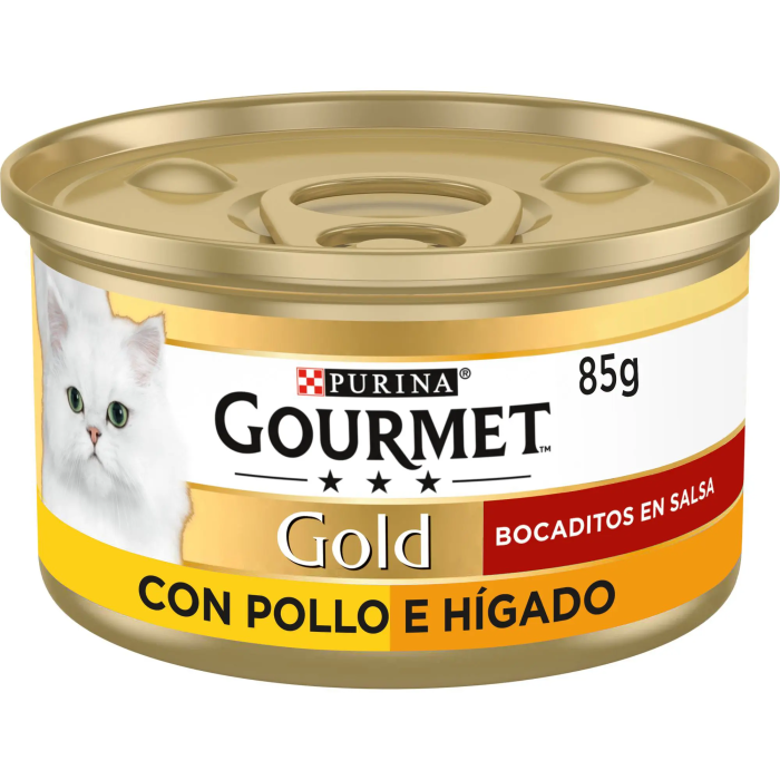 Purina Gourmet Gold Single Bocaditos Salsa Pollo Higado 24x85 gr