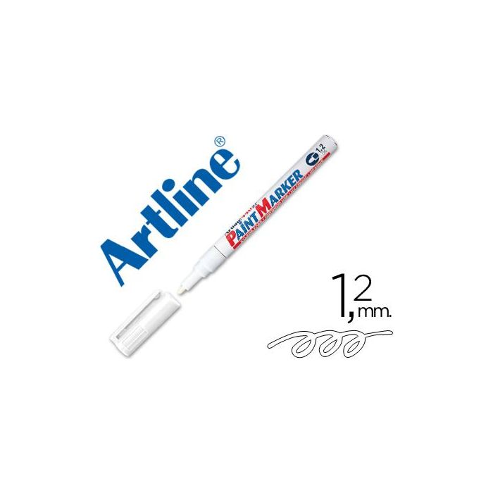 Rotulador Artline Marcador Permanente Ek-440 Xf Blanco Punta Redonda 1.2 mm Metal Caucho Y Plastico 12 unidades