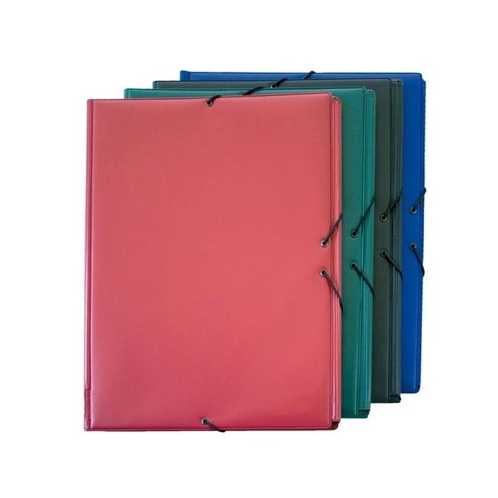 Grafoplás Carpeta Con Gomas 3 Solapas Folio Forradas Pvc Granate