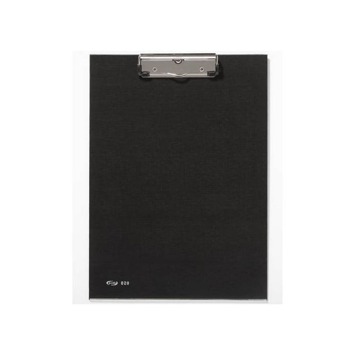 Pardo Carpeta con pinza metálica folio cartón forrado pvc negro