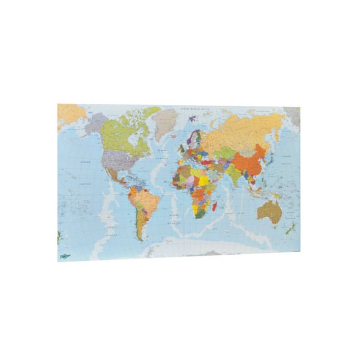 Mapa Mundi Plastificado sin Marco Enrollado 84X140 Cm. Faibo 173G