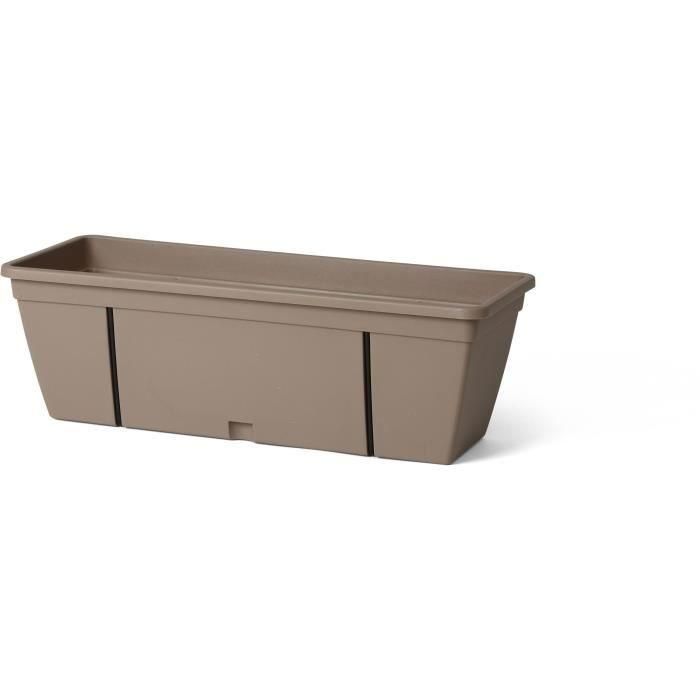 Kit macetero con gancho metálico, reserva de agua y espaciador de drenaje - GARDEN ID Smart - Taupe 50 cm 1