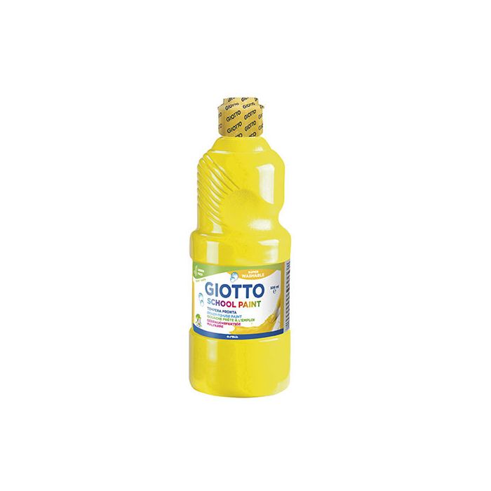 Giotto Témpera escolar lavable amarillo botella 500 ml