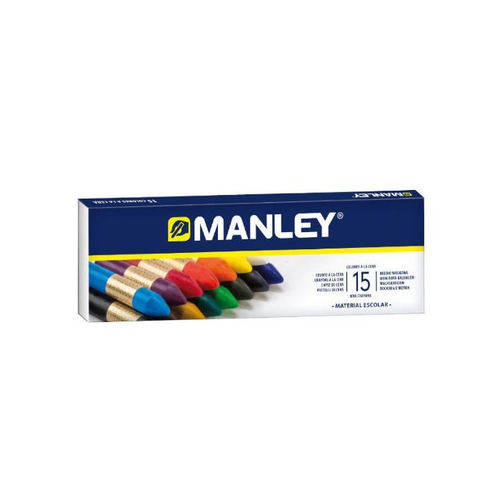 Manley Estuche de 15 ceras 60mm colores surtidos