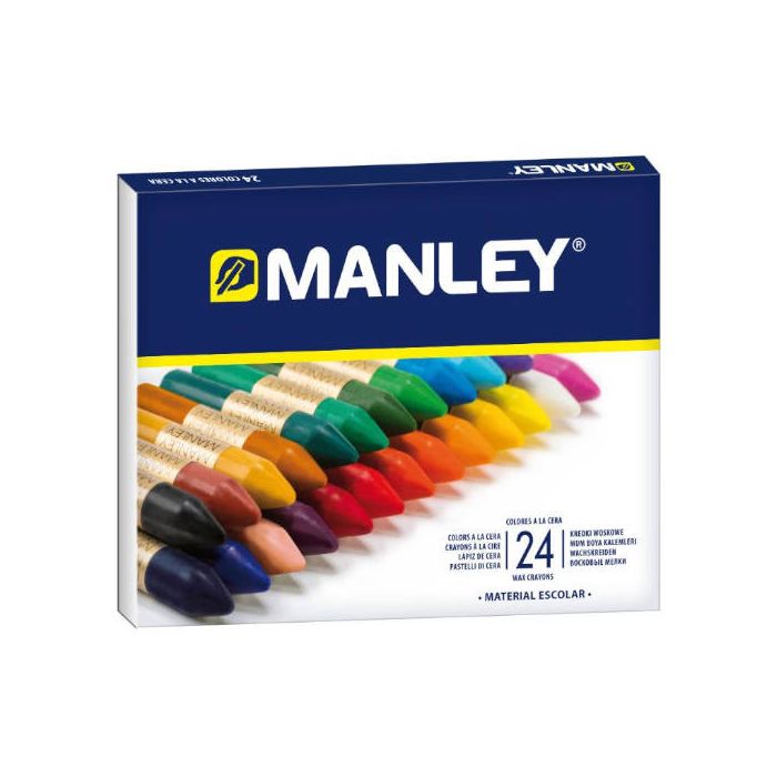Manley Estuche de 24 ceras 60mm colores surtidos