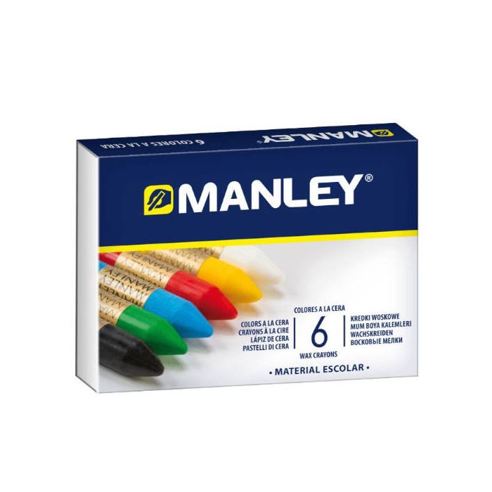 Manley Estuche de 6 ceras 60mm colores surtidos