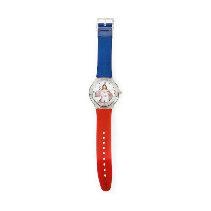 Reloj Unisex Amen GESÙ Rosso Blu (Ø 39 mm)