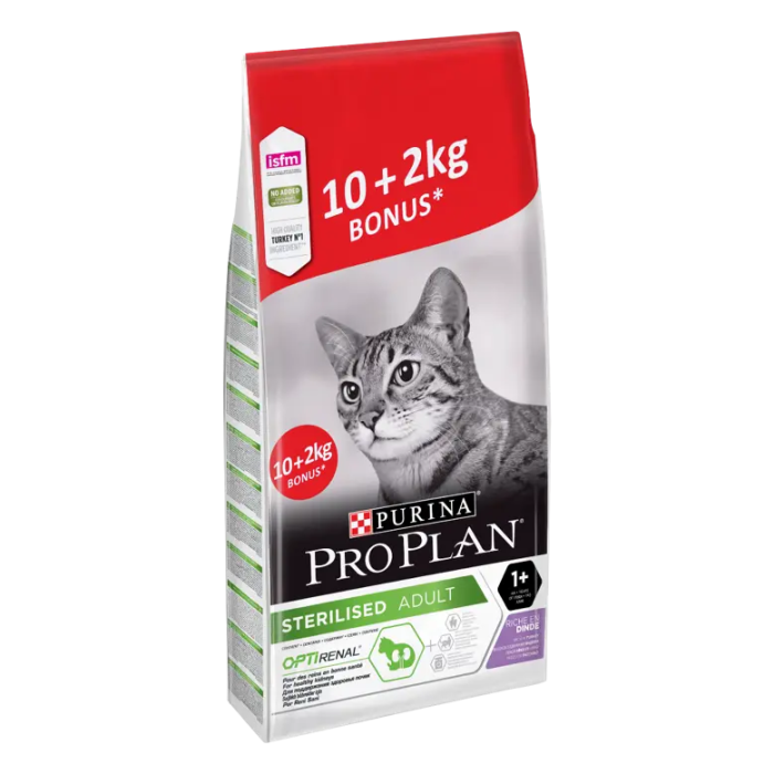 Purina Pro Plan Feline Gato Esterilizado Pavo 10 kg + 2 kg