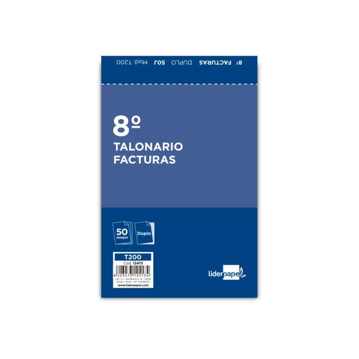 Talonario Liderpapel Facturas 8º Original Y Copia 200 Con I.V.A 10 unidades 2
