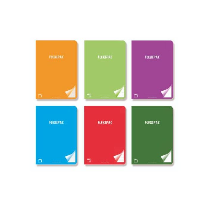 Libreta Flexipac Tapa Plastico 90 Grs. A-4 (210X297Mm.) 48 Hojas Cuadrícula 4X4 con Margen Surtido Pacsa 20056 6 unidades Libreta Flexipac Tapa Plastico 90 Grs. A-4 (210X297Mm.) 48 Hojas Cuadrícula 4X4 con Margen Surtido Pacsa 20056 6 unidades