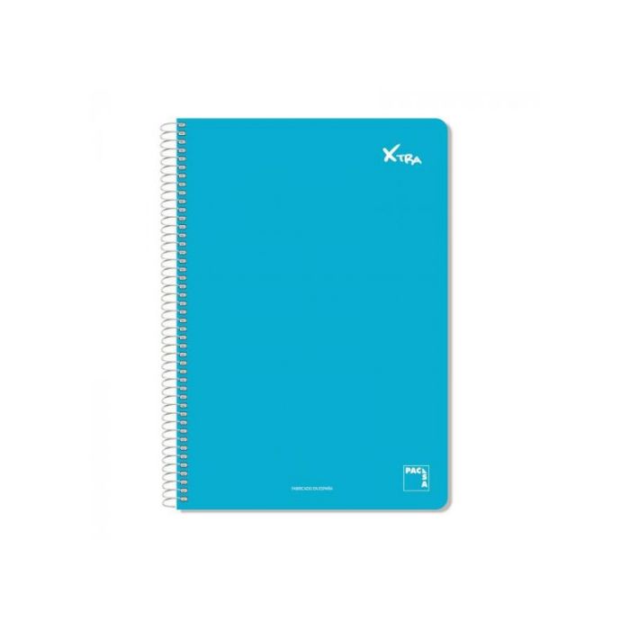 Cuaderno Serie Xtra 60Gr.Tapa Contracolada Folio (215X310Mm.) 80 Hojas Cuadrícula 4X4 Color Azul Pacsa 16070 5 unidades
