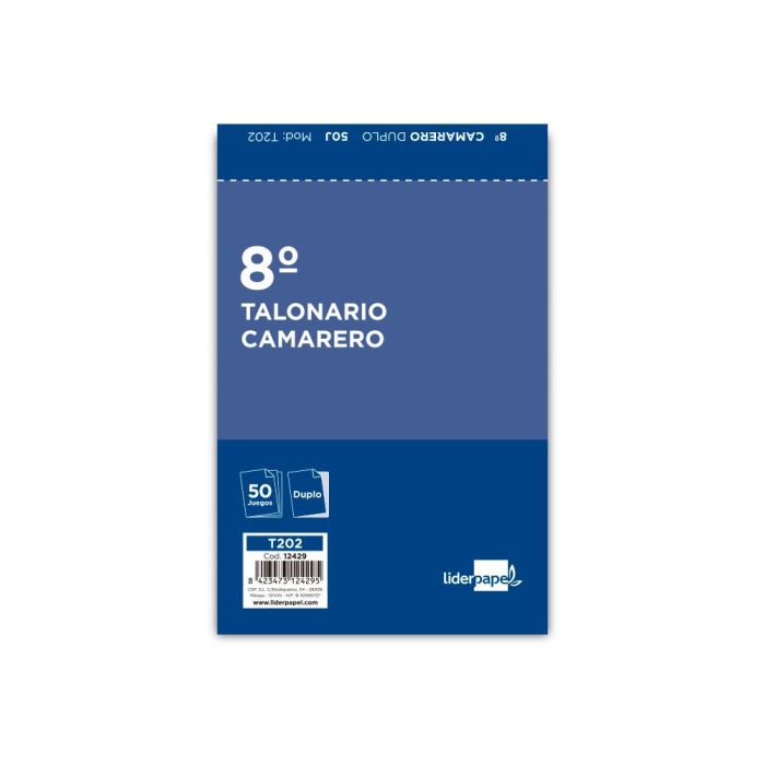 Talonario Liderpapel Camarero 8º Original Y Copia 202 5 unidades 2