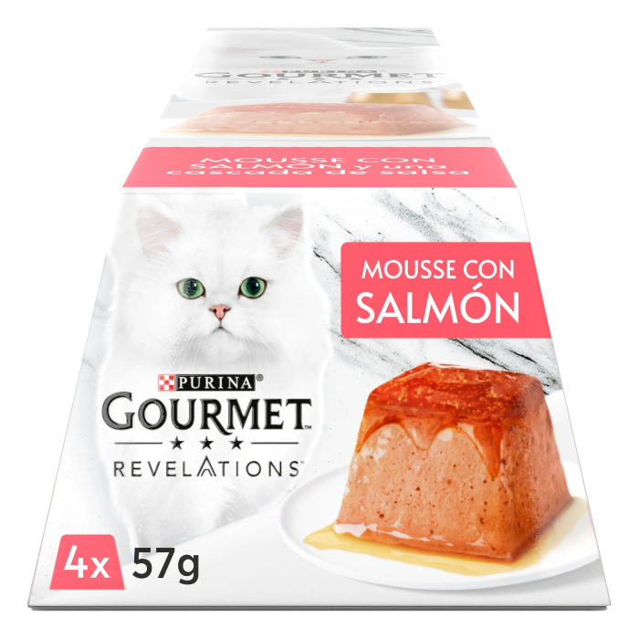 Purina Gourmet Revelations Mousse Salmon Caja 6x4X57 gr