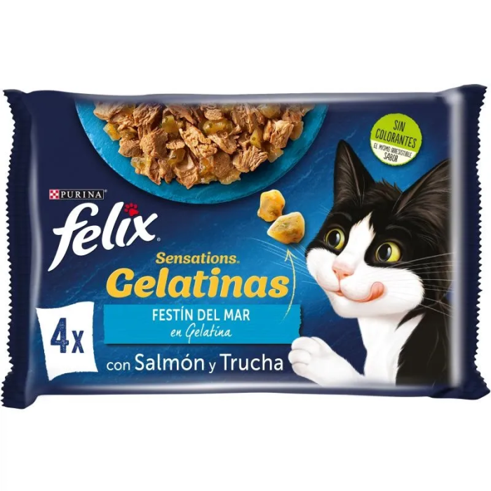 Purina Felix Feline Sensations Salmon Gambas Trucha 12x4X85 gr