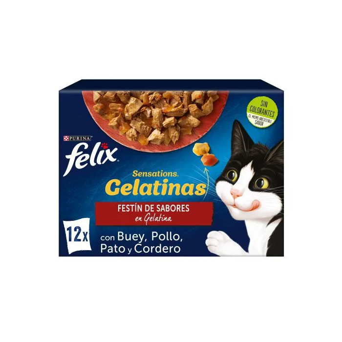 Purina Felix Feline Sensations Gelatinas Carnés 12x85 gr