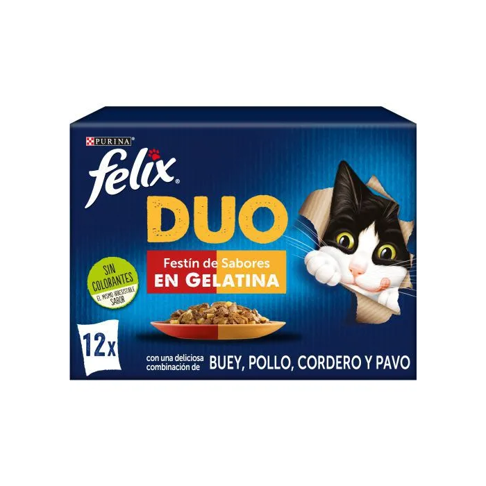 Purina Felix Feline Fantastic Duo Delicious Carne 12x85 gr