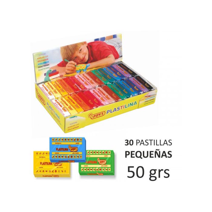 Jovi Pastillas plastilina 50 gr colores surtidos caja expositora 30u