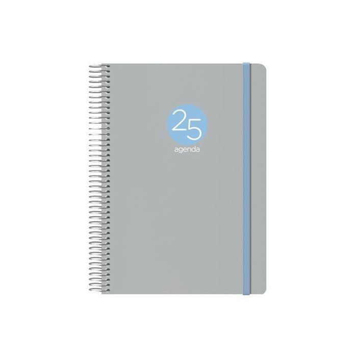 Dohe Agenda Anual Memphis Espiral 15x21 cm D-P Cierre C-Goma Pp Gris 2025