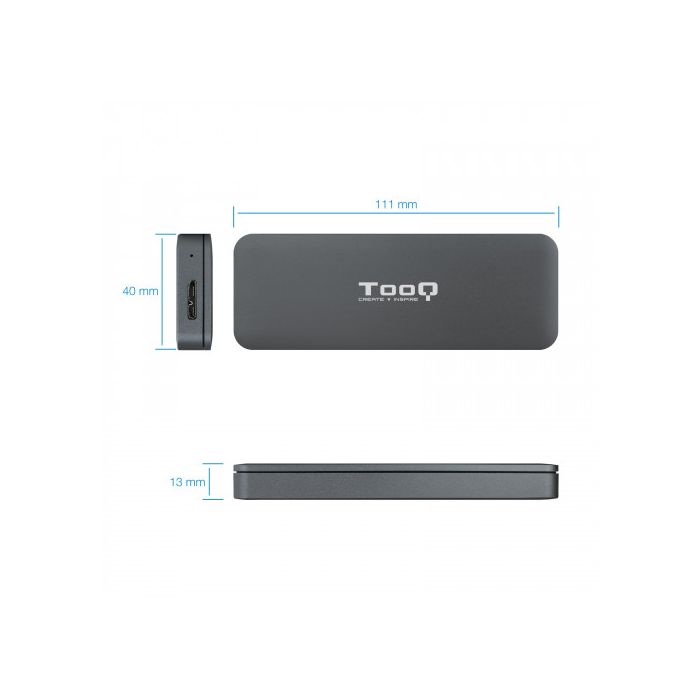 TooQ TQE-2281G caja para disco duro externo M.2 Caja externa para unidad de estado sólido (SSD) Gris 2