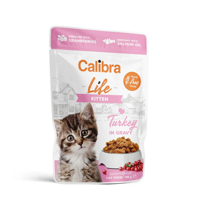 Calibra Cat Life Pouch Kitten Pavo En Salsa 28x85 gr