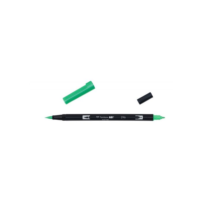 Rotulador Doble Punta Pincel Color Green Tombow ABT-296