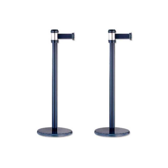 Poessa Pack 2 Postes Separador Metálico Negro con Cordón 2 Metros 322128 Poessa Pack 2 Postes Separador Metálico Negro con Cordón 2 Metros 322128